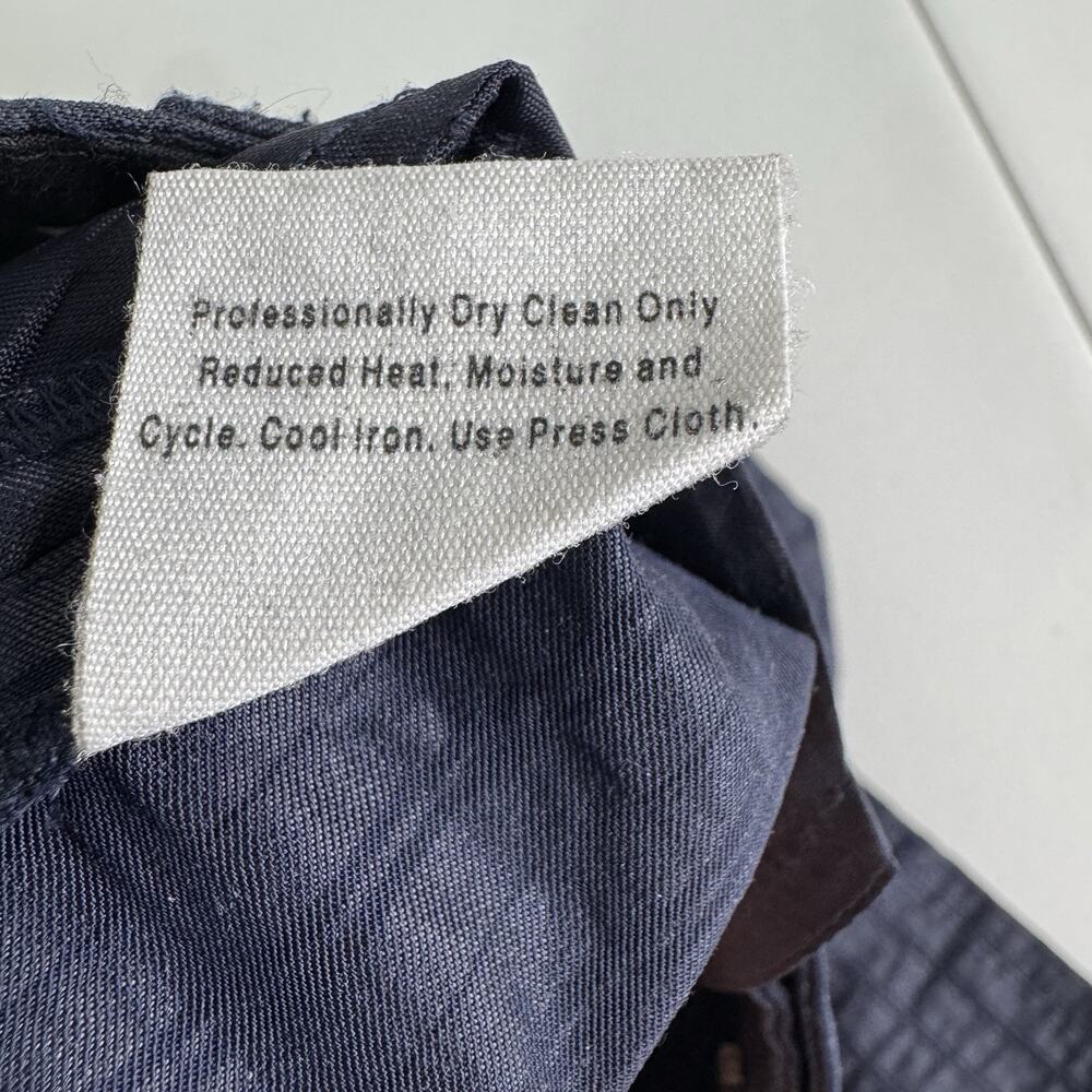 Charles Nolan Dress Pants Womens 2 Blue Pinstripe Low Rise Trouser Y2K Career - Picture 13 of 13